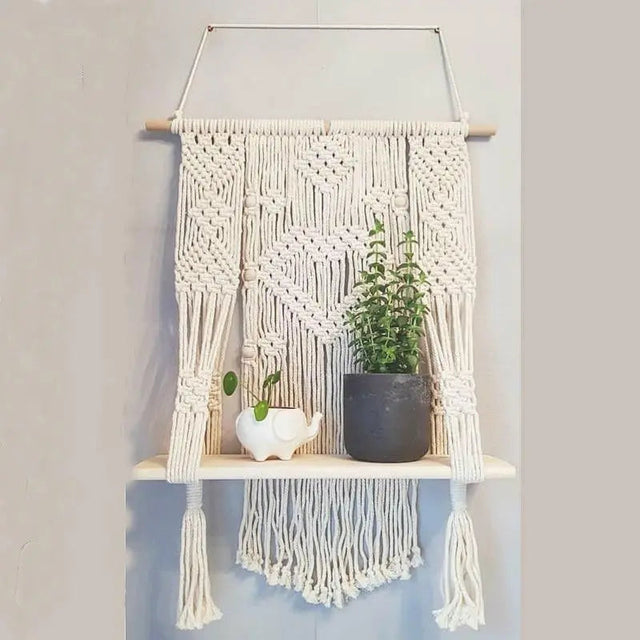 Bohemian Macrame Floating Shelf - Knotique